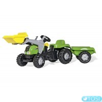 Педальный трактор Kid-X с прицепом и ковшом Rolly Toys 023134